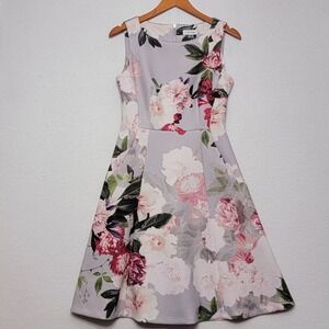 green emerald velvet dress Calvin Klein Womens Sleeveless Floral Fit and Flare, Cham Multi, 2 at  Amazon Women's Clothing store main image 0